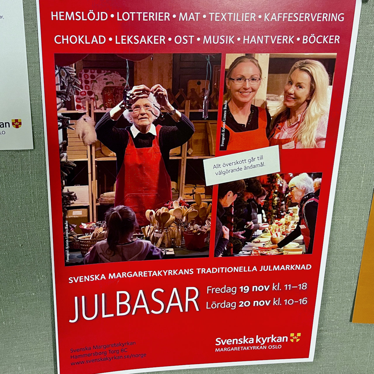 Oslo: Julbasaren i Margaretakyrkan Plakat till julbasaren 2021.